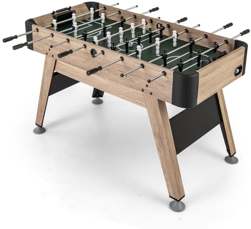 COSTWAY Futbolín de Madera, Mesa de Juego de Fútbol de Arcade con 2 Pelotas y 26 Jugadores, 2 Marcadores de Cuentas, Niveladores de Patas Ajustables para Niños y Adultos, para Sala de Juegos, Fiestas