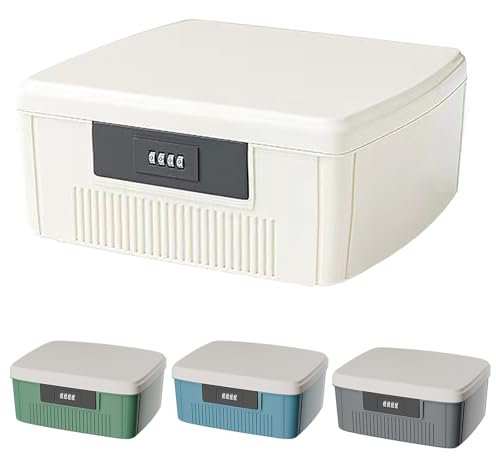 Aartner Scatola richiudibile ABS, 25 x 20 x 10 cm, serratura a combinazione, scatola medica a doppio strato, grande valigetta con divisorio