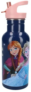 My sweety pop - Borraccia a tema Frozen per ragazze - Blu - Acciaio inossidabile - Asilo nido - Scuola - Vacanze - Pasti - 22 cm - 500 ml - Idratazione - Idea regalo - Borraccia