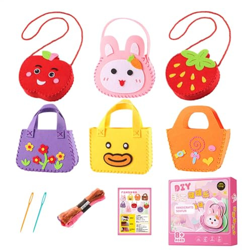 Nähset Kinder diys Handtaschen Nähset Kinder Filz Bastelsets Nähen Filztasche Handtasche diys Handwerk Geschenk Nähset Für Mädchen Bastelset Für Erwachsene Und Kinder Nähset Zum Nähen Lernen