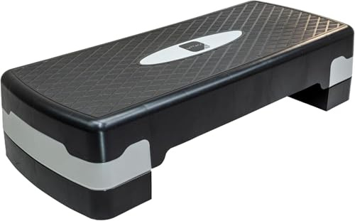 EVINOS Fitness Stepper | Exercise Step for Home & Gym, Suited for Cardio, Yoga, Aerobics, Weights, Workout for Indoor/Outdoor | Adjustable 2 Step Level Heights (10,15 CM) | Exercise Accessory (GREY)