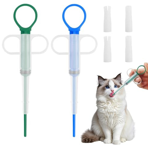 2 Stück Tabletteneingeber Katze Dogs Pet Feeder Tablettengeber für Katzen Pill Assist Katze Tablettengeber Katze,Tabletteneingeber für Katzen,Haustier Pet Pillenwerfer Wiederverwendbare Pusher Tablet