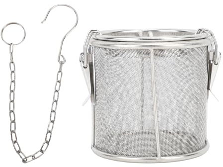 Filtro de Especias, Colador de Condimentos de Especias, Acero Inoxidable 304 Seguro, con Cadena Colgante, para Cocina (M)