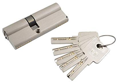 Cilindro di sicurezza a cilindro con 5 chiavi, pomolo ad alta sicurezza, doppia apertura interna ed esterna, altezza 32 mm, 1 pezzo, dimensioni del nucleo VAR(Length 80mm)