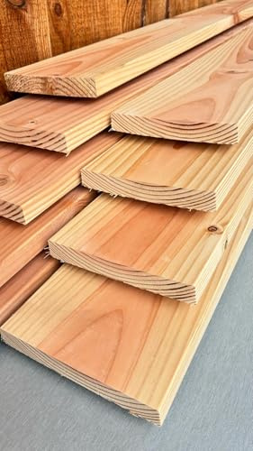 Douglasie Brett 4-fach geholbelt 14,5 x 2 cm x 100 cm Länge - Terrassendiele Bohle Fassadenholz Glattkantbrett (20 Stück)