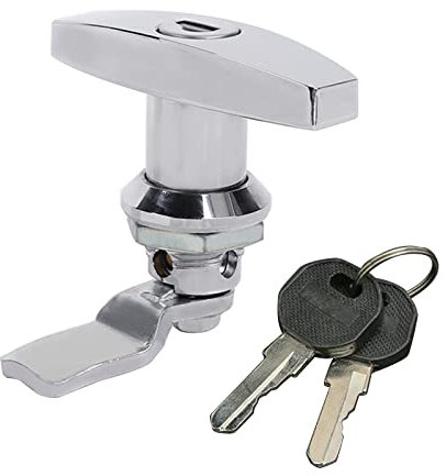 for T Handle for Lock Zinc Alloy Keyed Alike Fit for Cabinet Garage Letter-Box Drawer File Cabinet Wardrobe Anti-c Lock for Storage Door Key Entry Replacement Parts Wheel Grand Design Pad