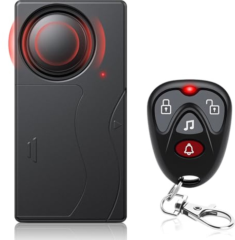 110dB Car Alarm System, Anti-Theft Vibration Alarm with 10 Levels Sensitivity Adjustable, Vehicle Anti-Theft Car Device, Wireless Remote Anti Theft Device for Motorcycle, E-Bike, Car, Truck, RV