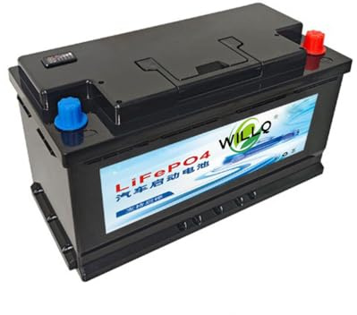 WILLQ Batería Litio Recargable para automóvil Arranque y Parada 12V 50Ah 60Ah 70Ah 80Ah 90Ah 100Ah 110Ah batería LiFePO4 automotriz de Alto Rendimiento sin Mantenimiento,60038 90ah