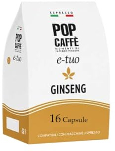 32 Capsule POP CAFFE E-TUO Bevanda GINSENG solubile Compatibili con Aroma Vero, Fior Fiore, Lui l' Espresso e Martello *