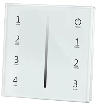 Ronyme Interruptor de atenuación LED con placa de pared incluida. Interruptor de luz basculante de 4 vías para bombillas halógenas e