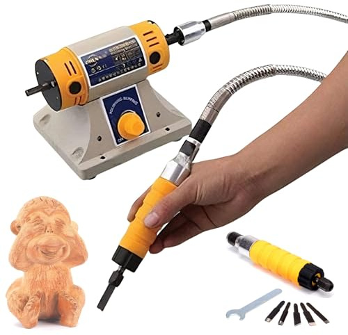Máquina eléctrica para tallar madera, herramienta para tallar cincel para carpintería, equipo de rectificado de motor de torno de banco, tallador eléctrico, para proyectos de carpintería