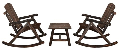 Hoopleep 3-TLG. Garten-Lounge-Set Massivholz Fichte, Outdoor Schaukelbank Möbel für Terrasse, gemütliche Sitzgruppe mit Couchtisch, robuste Holzmöbel