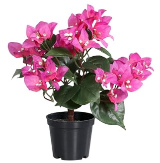 Seidenblumen Roß Bougainvillea 26cm pink-lila im Topf DP Kunstblumen Kunstpflanzen künstliche Blumen Pflanzen