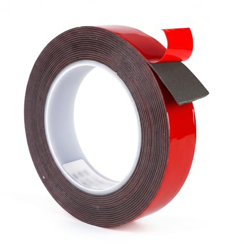 Nastro biadesivo extra forte, spessore: 0,8 mm, nastro di montaggio, nastro adesivo impermeabile in schiuma per esterni, installazione, decorazione per ufficio casa, strisce LED (2 x 5 x 0,8 mm)