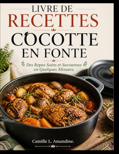 LIVRE DE RECETTES COCOTTE EN FONTE: Des Repas Sains et Savoureux en Quelques Minutes.