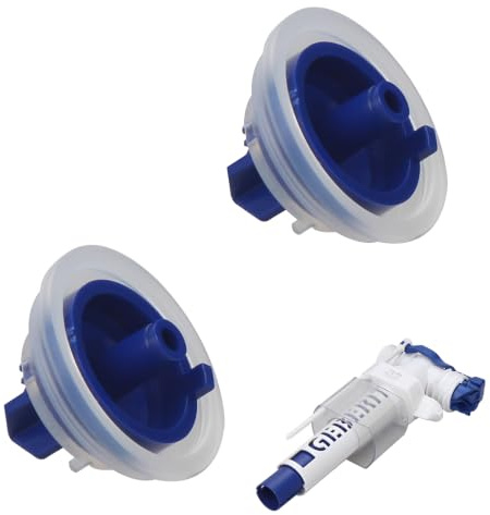 WUMZIRA Lot de 2 Membrane Chasse d'Eau pour Vanne de Remplissage, Joint Chasse d'Eau WC Compatible avec 380 et 360, Membrane d'Étanchéité en Silicone pour Flotteur WC, Bleu
