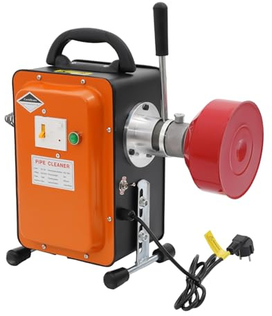 Susoso Máquina de limpieza de tuberías, 750 W, 400 rpm, desatascador con interruptor FI, motor de cobre puro para tuberías de 20 – 150 mm de diámetro