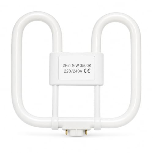 Fresilkora GR8 2-Pin 16W 3500K Bathroom Light Bulb, Warm White Fluorescent Light Tubes, Non-Dimmable CFL Ceiling Light Bulb, DD Flat Butterfly Bulb Square for Recessed Indoor Stair Corridors
