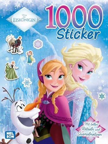 Disney Die Eiskönigin: 1000 Sticker: Mit tollen Rätseln und Ausmalmotiven | Buntes Beschäftigungsbuch für Kinder ab 4 Jahren