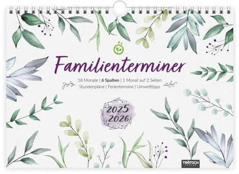Trötsch Familienterminer Natur für 18 Monate 2025/2026: Wandkalender