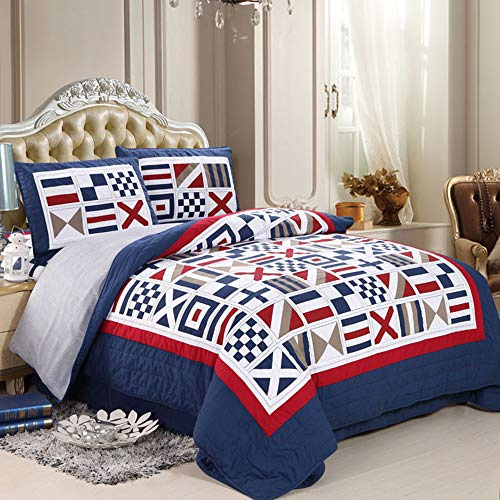 Colcha Cama 150, Colchas Bouti Edredon Reversible Algodo Acolchado Manta, Patchwork Edredones Y 2 Funda De Almohada,Patchwork19