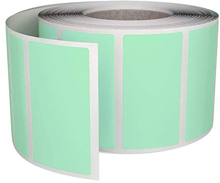 Royal Green Rotolo di adesivi rettangolari con codifica a colori, scrivere per etichette per cartelle e organizzazioni, 4 cm x 1.9 cm etichette con nome per ufficio, confezione da 500 (verde pastello)
