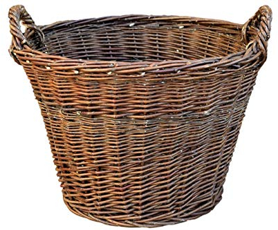 Kartoffelkorb Ø 50cm Weidenkorb Erntekorb Kaminholzkorb Obstkorb Füllkorb Kiepe Braun