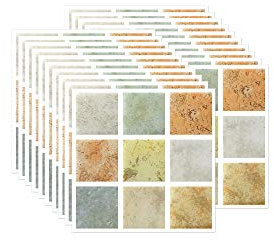 FBBULES 20PCS Fliesenaufkleber PVC, Fliesen Klebefolie Selbstklebend Wasserdicht Fliesensticker für Küche Badezimmer Fliesendekor Wandaufkleber Mosaikstil Orange (10x10 cm/4x4 Zoll)