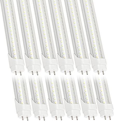 WAHADI 12-Pack 4FT T8 LED Light Bulb 40W (100W Fluorescent Equivalent) G13 Bi Pin with Bright White Dual-Row LEDs 4 Foot Shop Lights T8 T10 T12 Bulbs Replacement