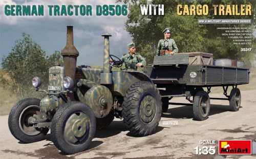 MiniArt MIN35317-1:35-Deutscher Traktor D8506 mit Lastenanhänger div