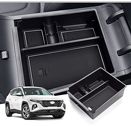 GAFAT Hyunda-i Tucson NX4 2021-2023 2024 (Cambio Automatico) Scatola Portaoggetti, Tucson 2023 2022 Organizer per Braccioli, Vassoio Portaoggetti (Bianco)