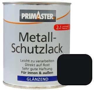 Primaster Metall-Schutzlack 750ml Tiefschwarz Glänzend Lackierung & Rostschutz