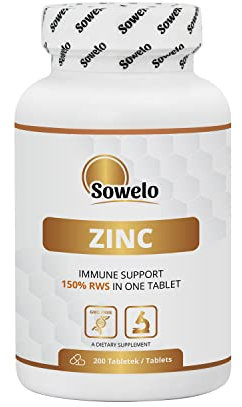 Sowelo Zinc - 15mg pro Tablette I für die Gesundheit von Haut, Haaren und Nägeln I Unterstützt die Natürliche Immunität I Ohne unerwünschte Zusätze - 200 Tabletten