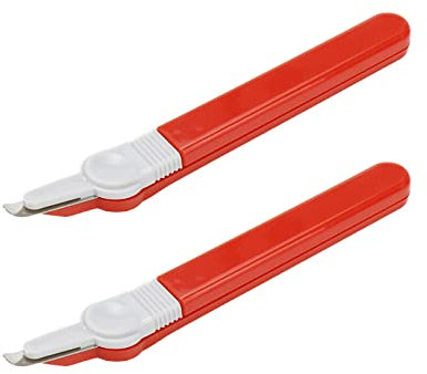 Faotup 2 Stück rotes Heftgerät-Entferner, Heftklammerentferner, Büro, Heftklammerentferner für Bastelarbeiten, Heftgerätentferner, rot, Heftklammerentferner für Holz, 14 x 1,6 x 0,5 Zoll