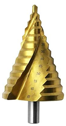ARSMI Taladro de Paso Grande del Paso de la Broca de 6-65 mm Hss Crema Espiral Pagoda Hole Cortador de Madera Cortador de Agujero de Metal Brocas