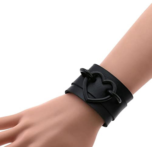 Bysonglezai Armbänder Damen Armband Frauen Geschenk Mädchen Cosplay Männer Schwarz Leder Nietenarmband Punk Armband Goth Manschette Armband Gothic Niet Schnalle Armbänder Für Frauen Gopunk-7