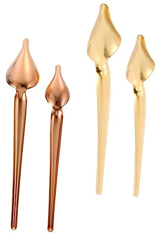 4pcs Stainless Steel Sauce Spoon Coffee Chocolate Coffee Tools Cream Decor Plating Spoons Dessert Painting Spoons Kunz Spoon Kitchen Gadget DIY Chocolate Spoons Kitchen Spoon Cake/860