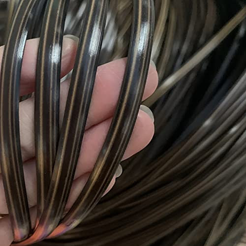 IBOWZ Tejido de ratán sintético Material de Tejido de ratán sintético, Material de Tejido de ratán plástico, Taburete de Silla de Cesta de Frutas Hecho a Mano de ratán Plano de 6mm de Ancho