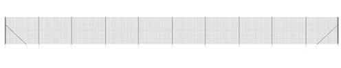 vidaXL Clôture en Treillis Métallique et Ancrage, Panneau de Clôture Décoratif, Barrière de Protection Jardin Patio Extérieur, Anthracite 1,4x25 m