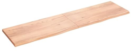 vidaXL Tischplatte, Schreibtischplatte mit Naturkante, Holztischplatte für Esstische Couchtische, Esstischplatte Couchtischplatte DIY Platte, Hellbraun Massivholz Eiche Unbehandelt