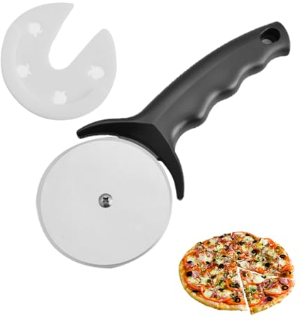 Beylos Stainless Steel Pizza Cutter Wheel,Easy to Cut and Clean Pizza Wheel for Cutting Cake Pie Lasagna Cheese Waffles Fudge Among Other Foods Pizza Slicer