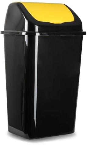 Acan Tradineur Poubelle de recyclage avec couvercle basculant en plastique, capacité 30 litres, recyclage pour plastique/métal, 59 x 40 x 33 cm