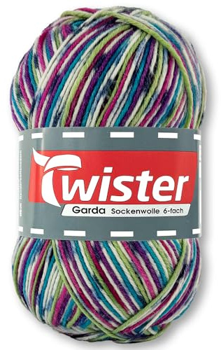 Frida's Wollhaus Twister 150 g Garda 6-fach Sockenwolle Stricken Häkeln Schurwolle Garn 14 Farben (726 | Confetti Color)