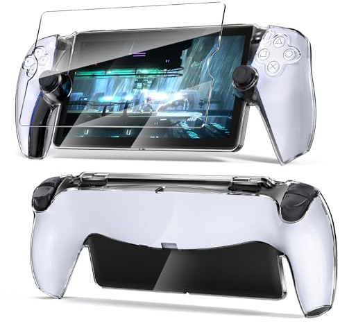 FYOUNG Protective Cover Case for PlayStation Portal with Screen Protector | Tempered Glass Screen Protector, Ultra Clear Hard PC Cover Case with Full Protection Accessories Kit for PS Portal