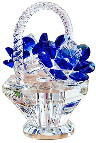 Duiaynke Glänzender Blumenkorb, Kristallornament, Figur, Basteln, Briefbeschwerer für Tafelaufsatz, Büro, Hochzeit, Dekoration (blau)