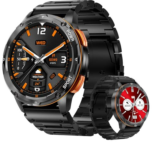 AXFEE Smartwatch Uomo, 1,43 Display AMOLED, Smartwatch per la corsa, con Chiamate Bluetooth, 100 Modalità Sportive, IP68 Impermeabile, per Cardiofrequenzimetro, SpO2, Android iOS