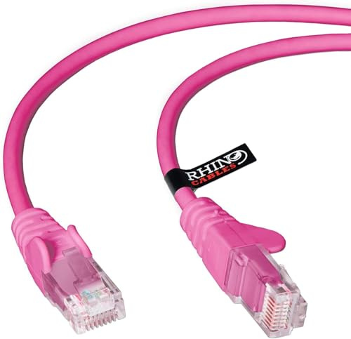 rhinocables CAT 5e High-Speed Ethernet Cable - Reliable LAN Network RJ45 Cable for Fast Internet & Data Transfer | Durable WiFi Broadband Cable for Gaming & Streaming, (1.5m, Pink, Pack of 7)