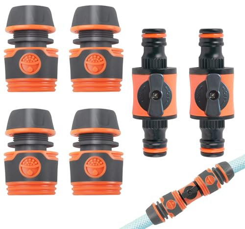 SPDYCESS 6 Piezas Conectores de Manguera Rapido con Embrague, Acoplamiento Rápido de 12 mm Agua, Conexión de Manguera de Jardín, Accesorios para Mangueras para Jardín y Grifo Doméstico