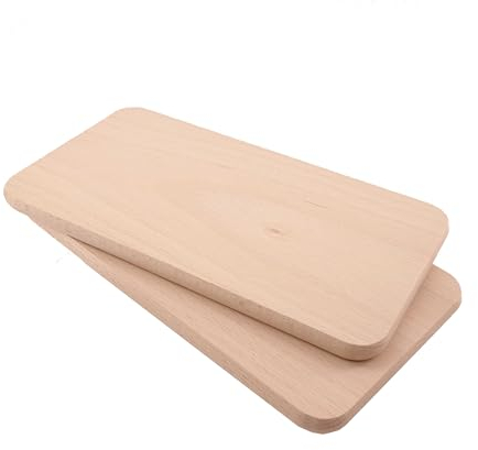 Frühstücksbrettchen 2er Set Holz | Buche Natur unbehandelt | Brotzeitbrett für Küche, Küchenutensilien | Schneidebrett | Holzbrettchen | beidseitig verwendbar | 22,5 x 12,5 x 1,2 cm Pohmer Design (2)