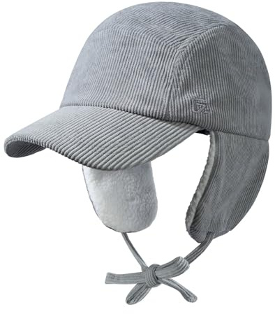 GADIEMKENSD Winter Trapperhut mit Ohrenklappen, Wintermützen für Frauen, Cord Baseballkappe
